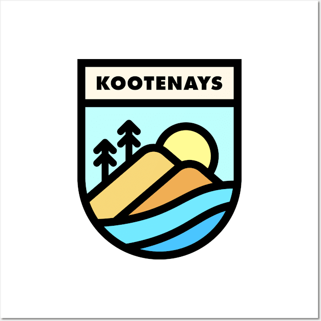 Kootenays BC Retro Badge Wall Art by modeoftravel